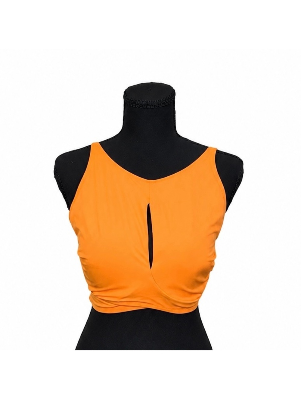 Shade & Shore Orange High Neck Swim Top with Removable Pads (36D)